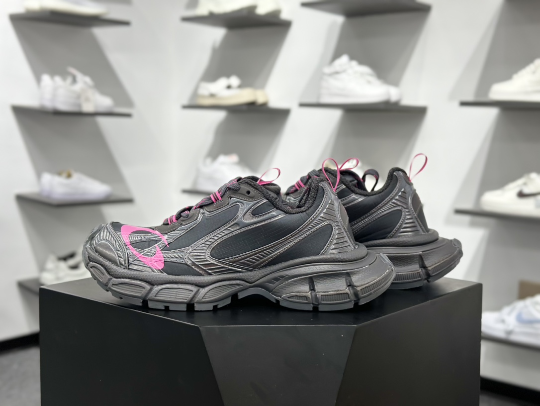 360 Balenciaga巴黎世家 3XL 泥色格子布 皮料水洗做旧 734734 W3XL5 1325