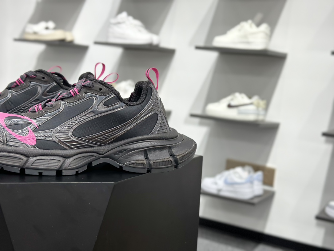 360 Balenciaga巴黎世家 3XL 泥色格子布 皮料水洗做旧 734734 W3XL5 1325