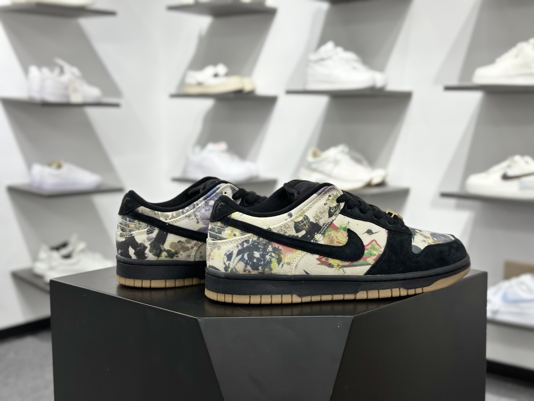 360 纯原 Supreme x NK SB Dunk Low ” Rammellzee ” 黑彩 联名款低帮休闲板鞋  FD8778-001