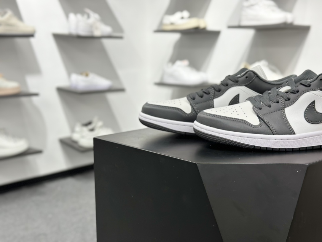 原装裸鞋级 市面最高工艺产物 Air Jordan 1 Low灰白  553558-044