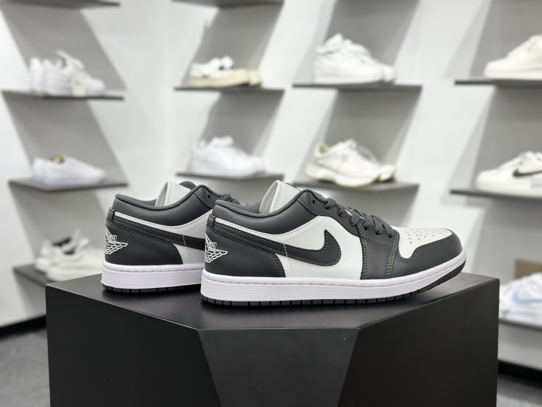 原装裸鞋级 市面最高工艺产物 Air Jordan 1 Low灰白  553558-044
