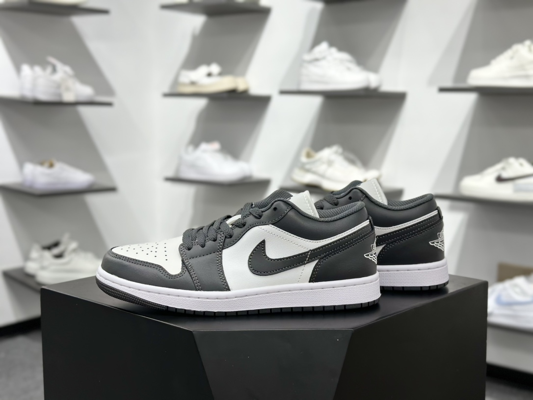 原装裸鞋级 市面最高工艺产物 Air Jordan 1 Low灰白  553558-044