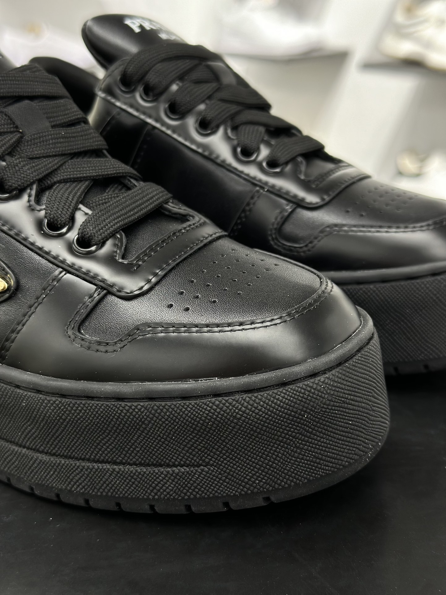 360 Prada/普拉达 厚底徽标系带运动休闲男鞋