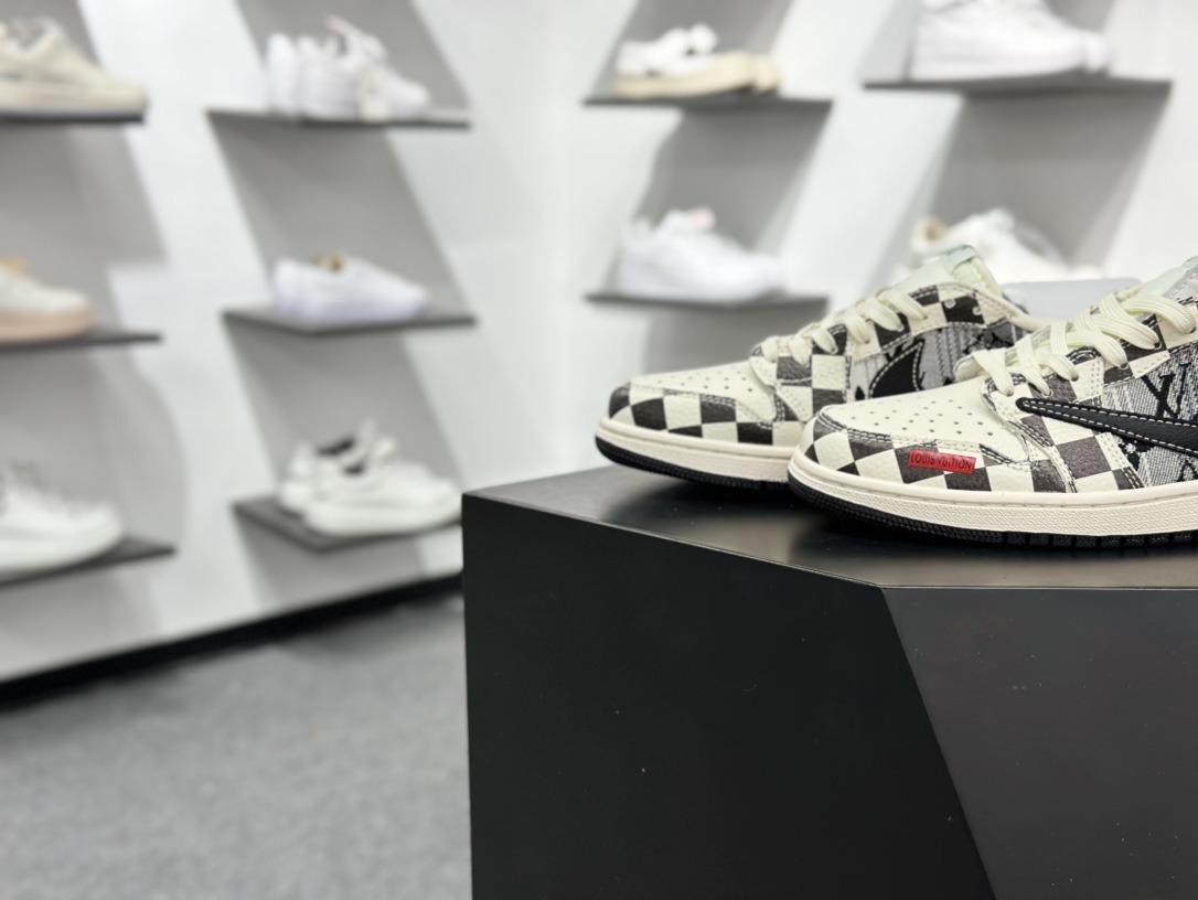 Fragment x Travis Scott x LV Air Jordan 1 Low 三方联名倒钩  LD2028-047