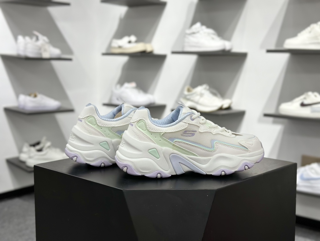 200 Skechers斯凯奇 D'Lites 糯米熊舒适柔软时尚百搭 低帮老爹鞋 150524/WMLT