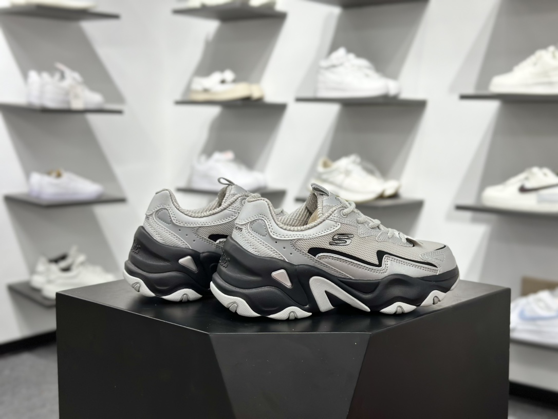 200 Skechers斯凯奇 D'Lites 糯米熊舒适柔软时尚百搭 低帮老爹鞋 150524/BKSL