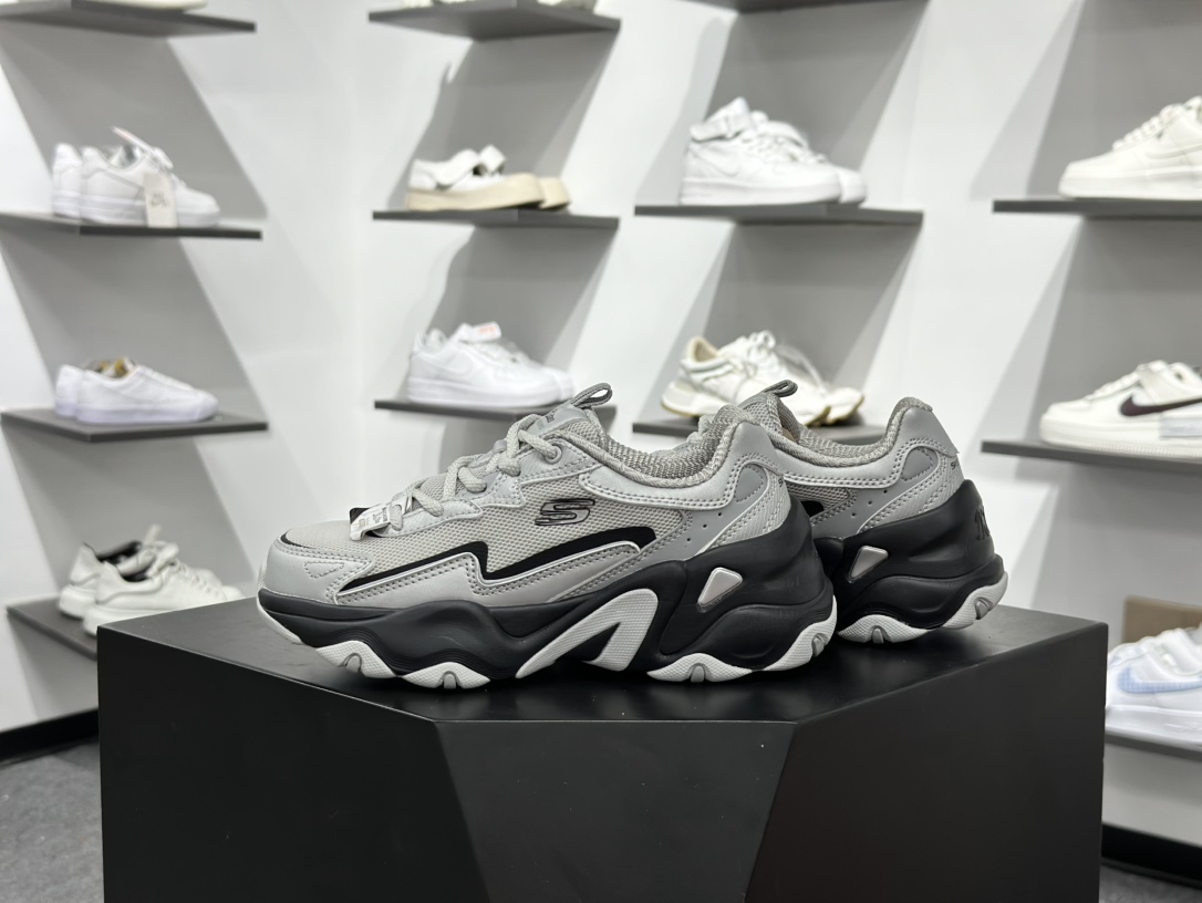 200 Skechers斯凯奇 D'Lites 糯米熊舒适柔软时尚百搭 低帮老爹鞋 150524/BKSL