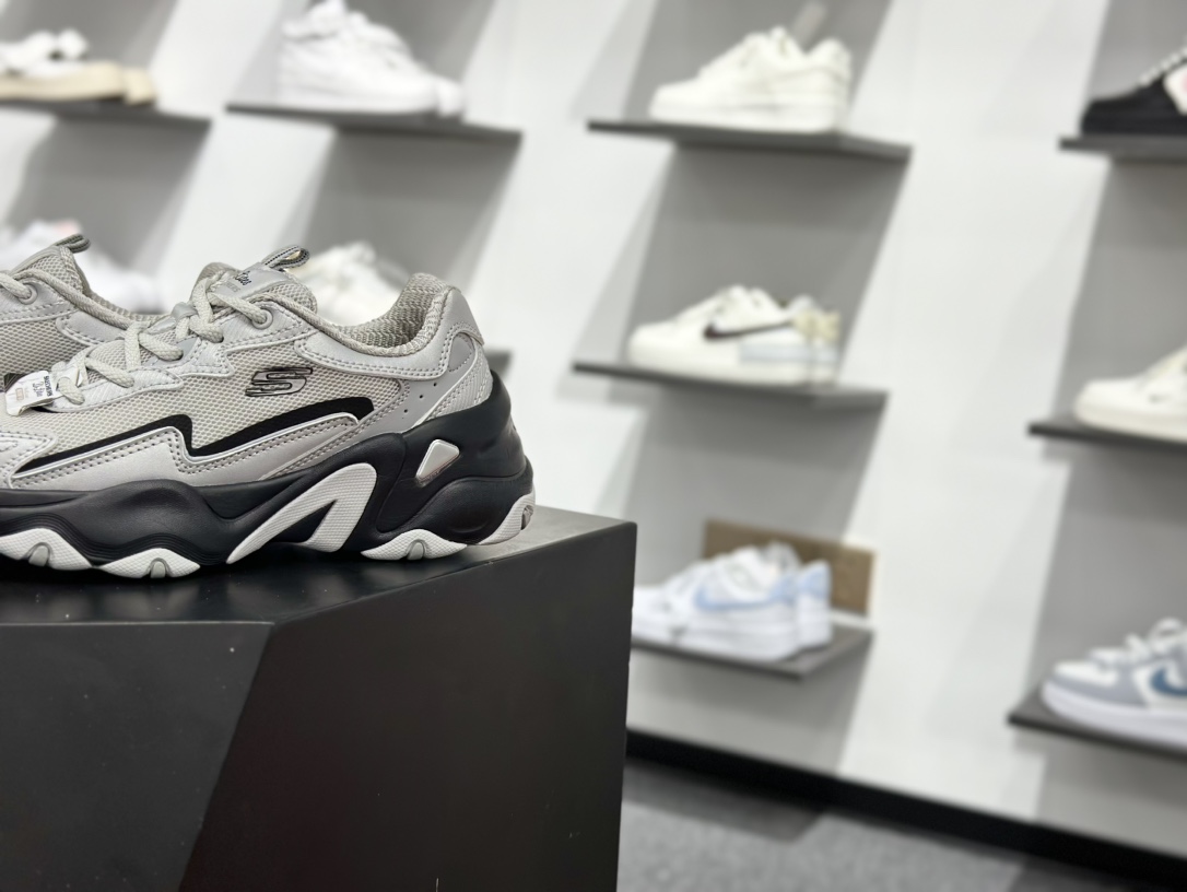 200 Skechers斯凯奇 D'Lites 糯米熊舒适柔软时尚百搭 低帮老爹鞋 150524/BKSL