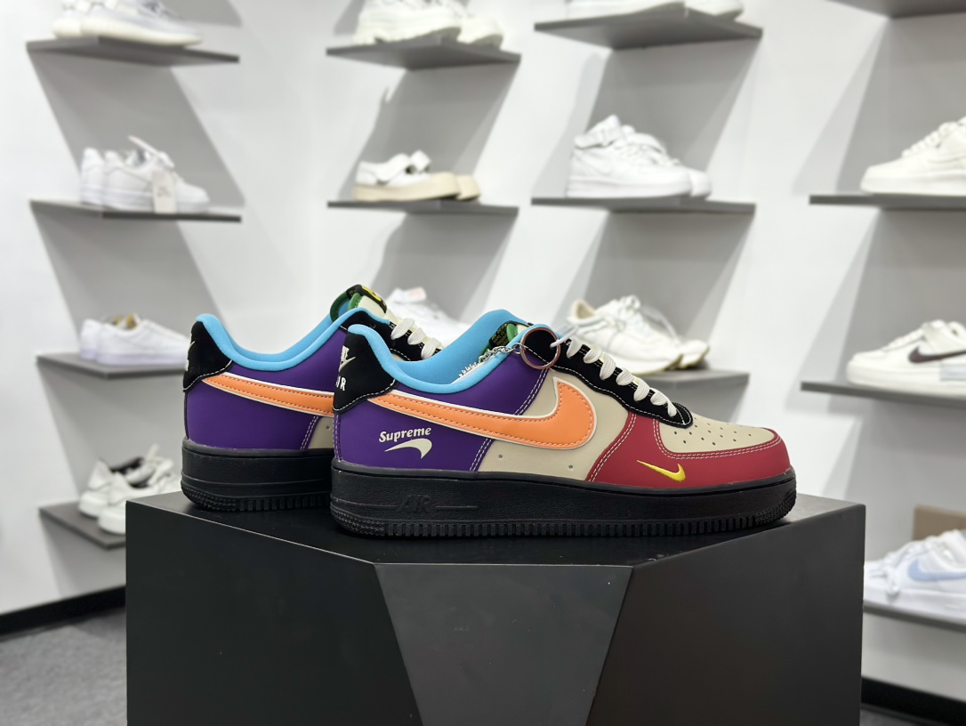 260 Nike Air Force 1‘07 Low Supreme联名 红黄紫 空军一号低帮休闲板鞋 KB1688-004-Chinese UA Cheap High Quatity Brand Clothes Bags handbags Sneakers wholesale wholesaler seller from China Factory suppliers Fashion Clothing Shoes best Quality Beautiful Price 260 Nike Air Force 1‘07 Low Supreme联名 红黄紫 空军一号低帮休闲板鞋 KB1688-004
