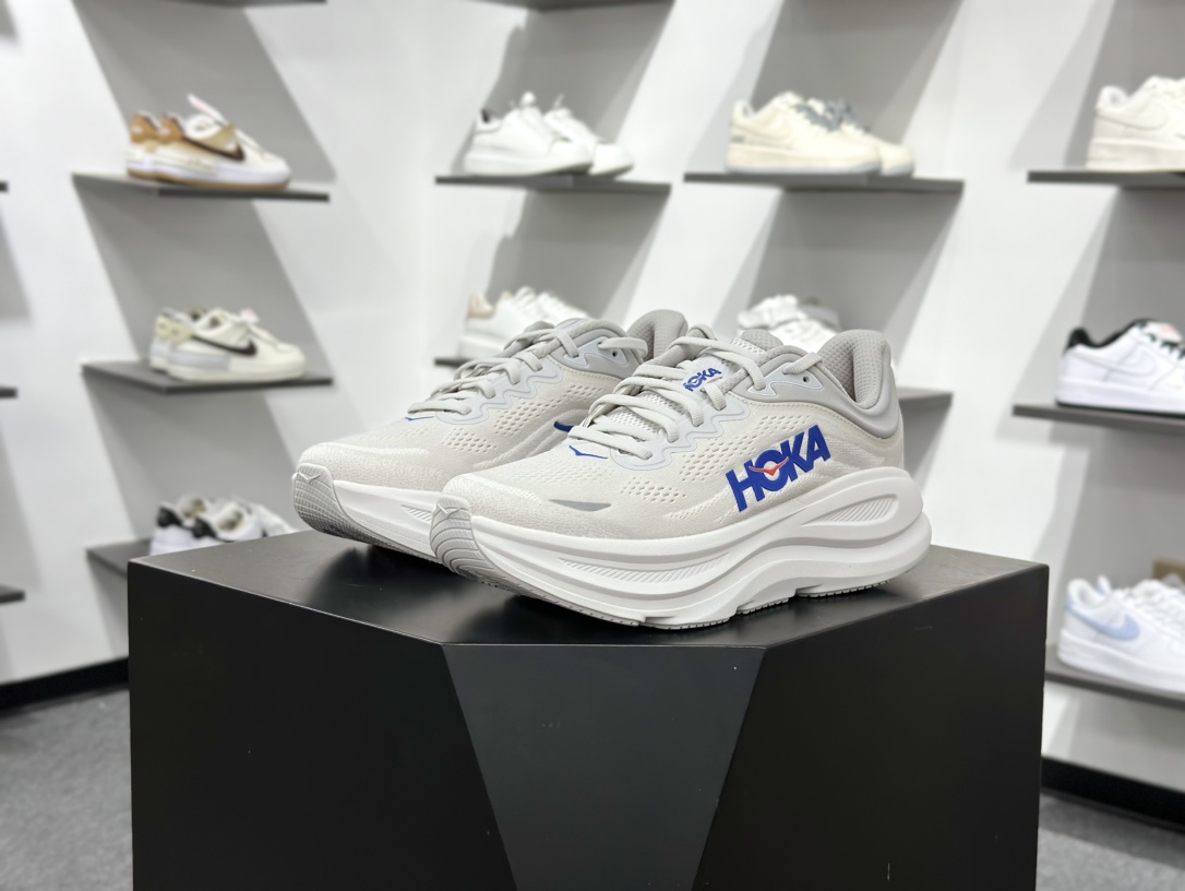 200 HOKA ONE ONE Bondi 9 Low 邦迪9代系列低帮厚底轻量休闲运动慢跑鞋