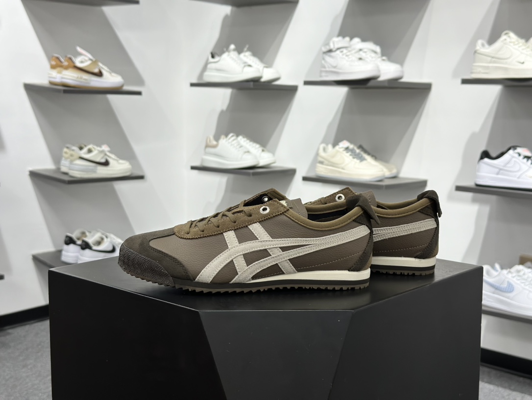 160 Onitsuka Tiger Mexico 66 SD 鬼冢虎 墨西哥升级版系列低帮复古经典虎爪百搭休闲皮革慢跑鞋 1183C015-205