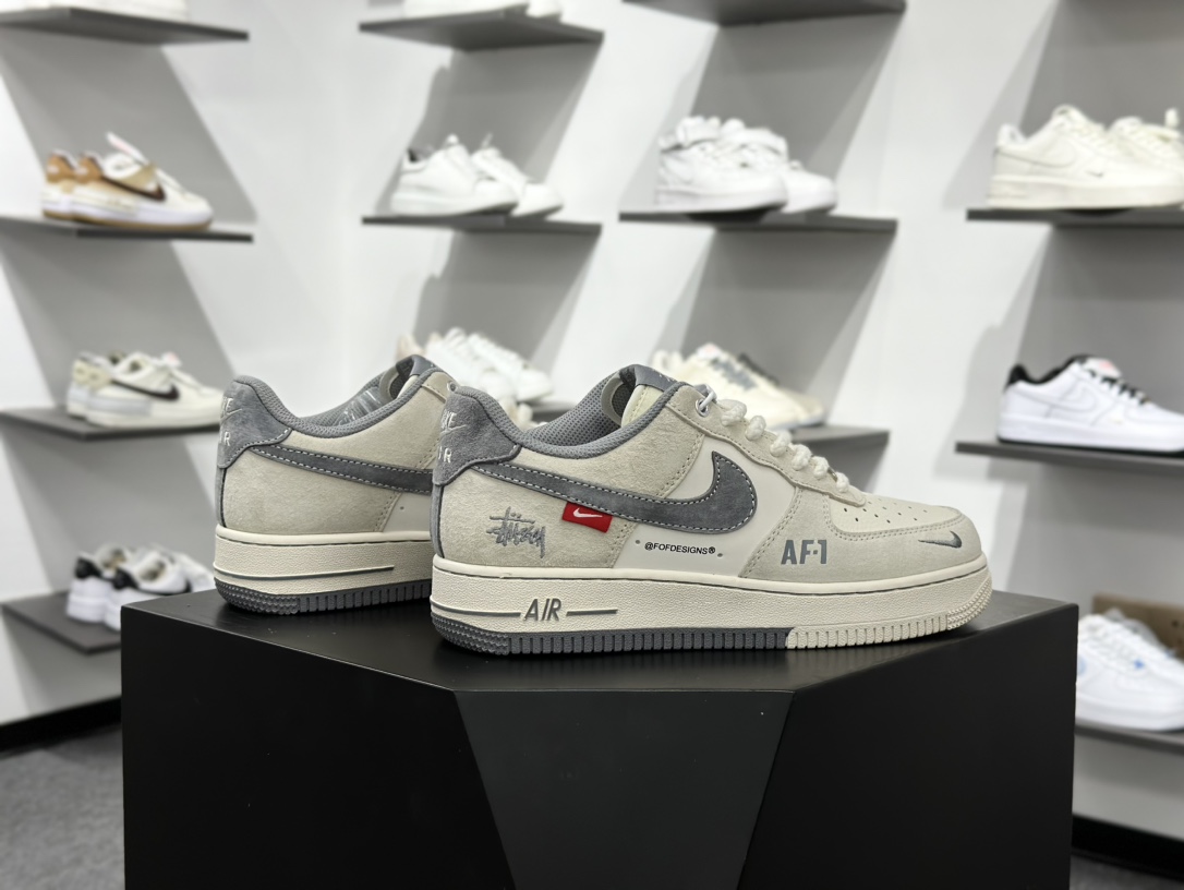 Nike Air Force 1 Low 07 x Stussy 米灰小钩麻绳鞋带 SJ6698-024