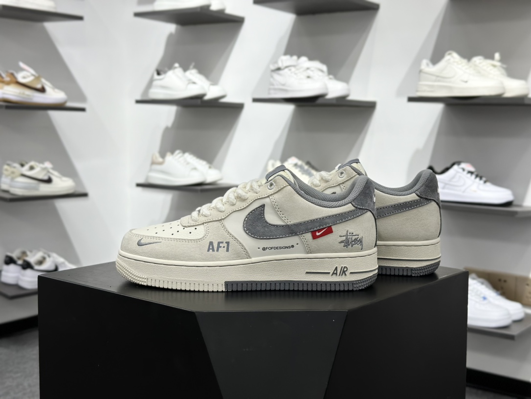 Nike Air Force 1 Low 07 x Stussy 米灰小钩麻绳鞋带 SJ6698-024