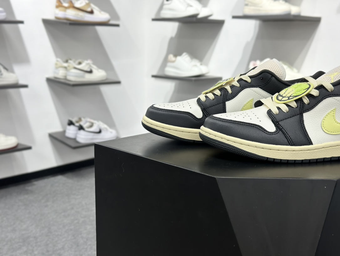 Air Jordan Low AJ1 乔1黑白绿 低帮文化休闲运动板鞋 HQ3009-003