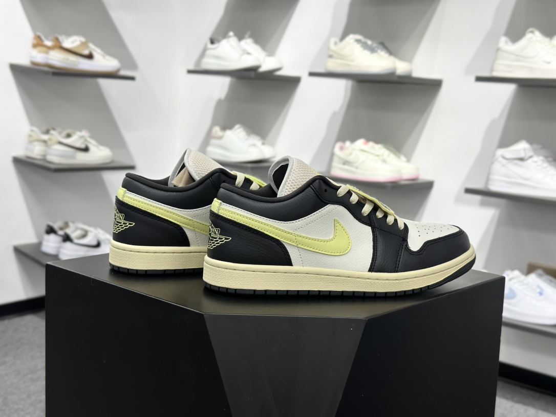 Air Jordan Low AJ1 乔1黑白绿 低帮文化休闲运动板鞋 HQ3009-003