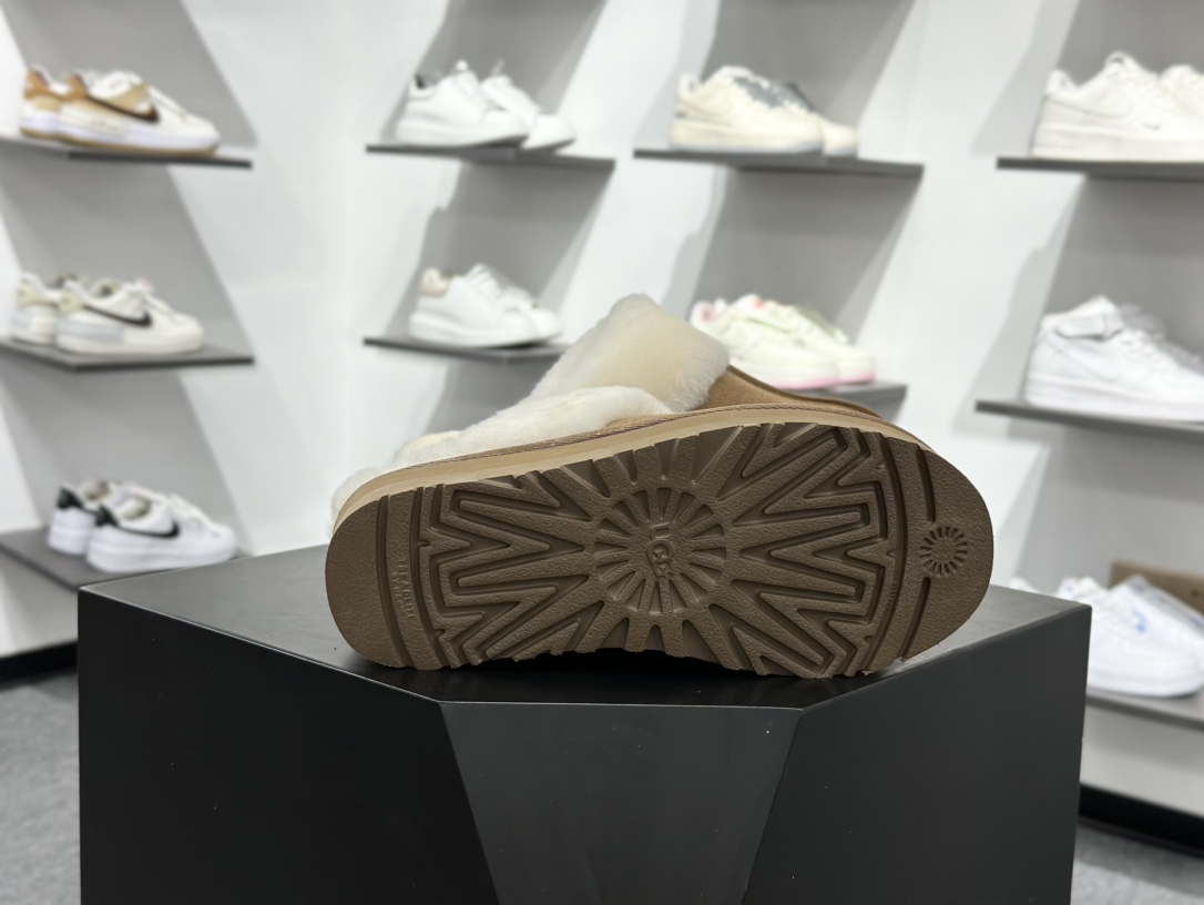 220 星拖厚底栗色 女鞋广UGG W Disquette Slipper Chestnut 蒂茨库特系列加厚款穆勒风包头舒适露跟半拖鞋 1122550-CHE