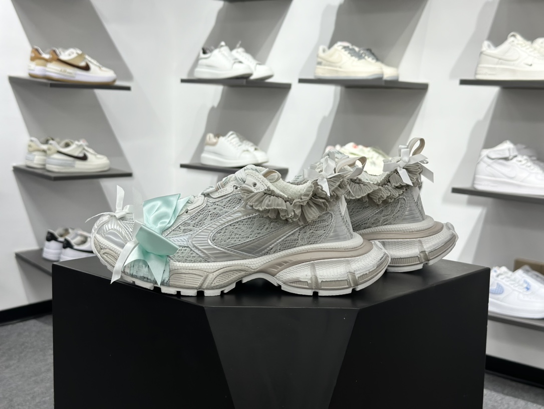 460 Balenciaga 3XL Denim 官方同步 巴黎世家十代 新款蕾丝白银绿 潮流跑鞋 832994 WTSAX 0210