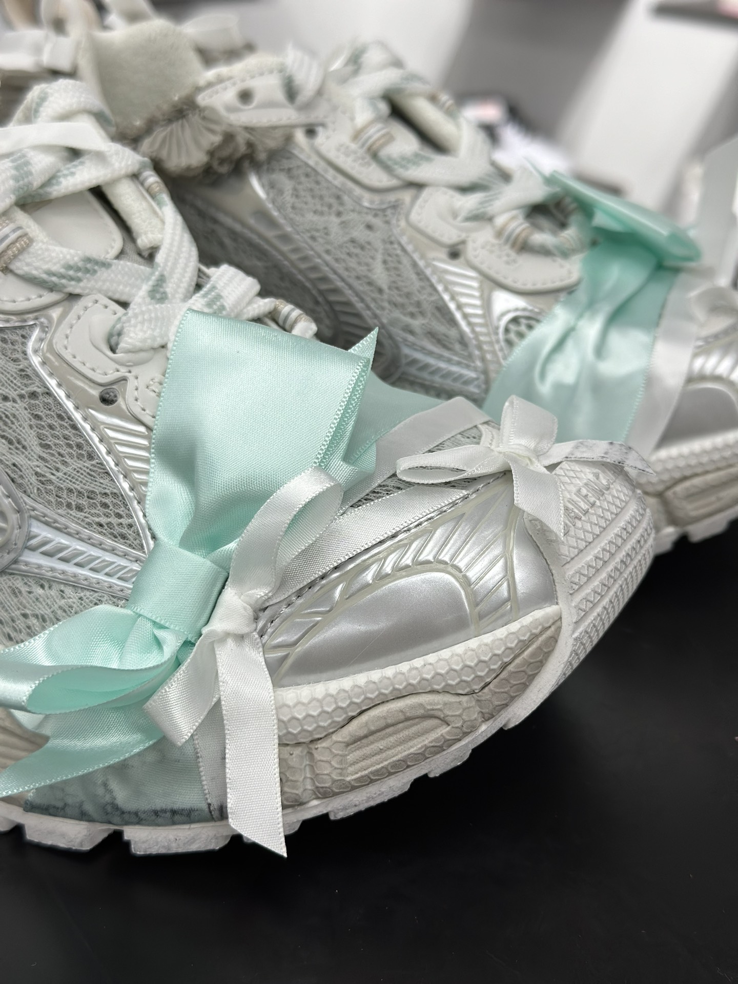 460 Balenciaga 3XL Denim 官方同步 巴黎世家十代 新款蕾丝白银绿 潮流跑鞋 832994 WTSAX 0210