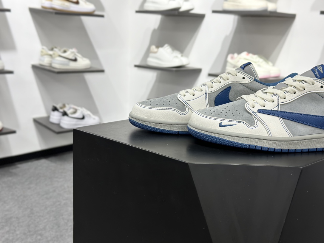 200 Travis Scott x Nike Air Jordan 1 Low x Balenciaga Air Jordan 1 Low 反转白灰蓝小钩倒钩 XD1568-105