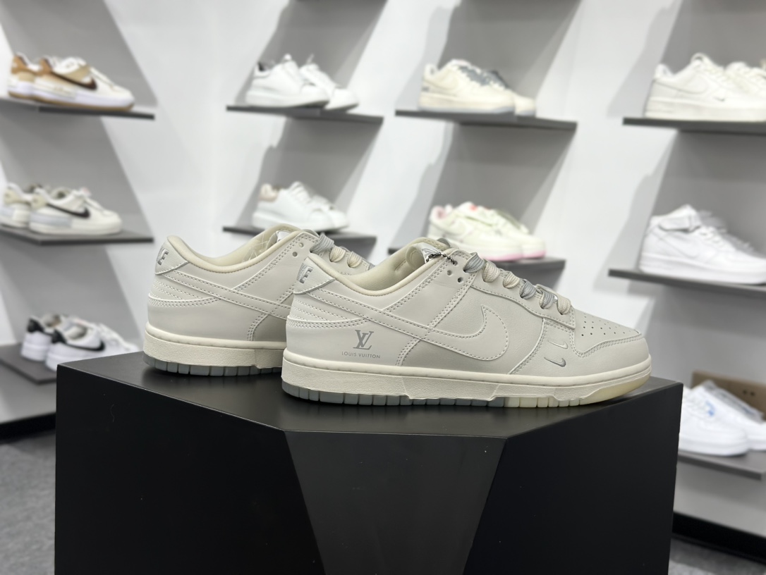 NK Dunk Low Retro ”DIY高端定制” LV米白灰小双钩 低帮休闲运动板鞋 XX3168-190