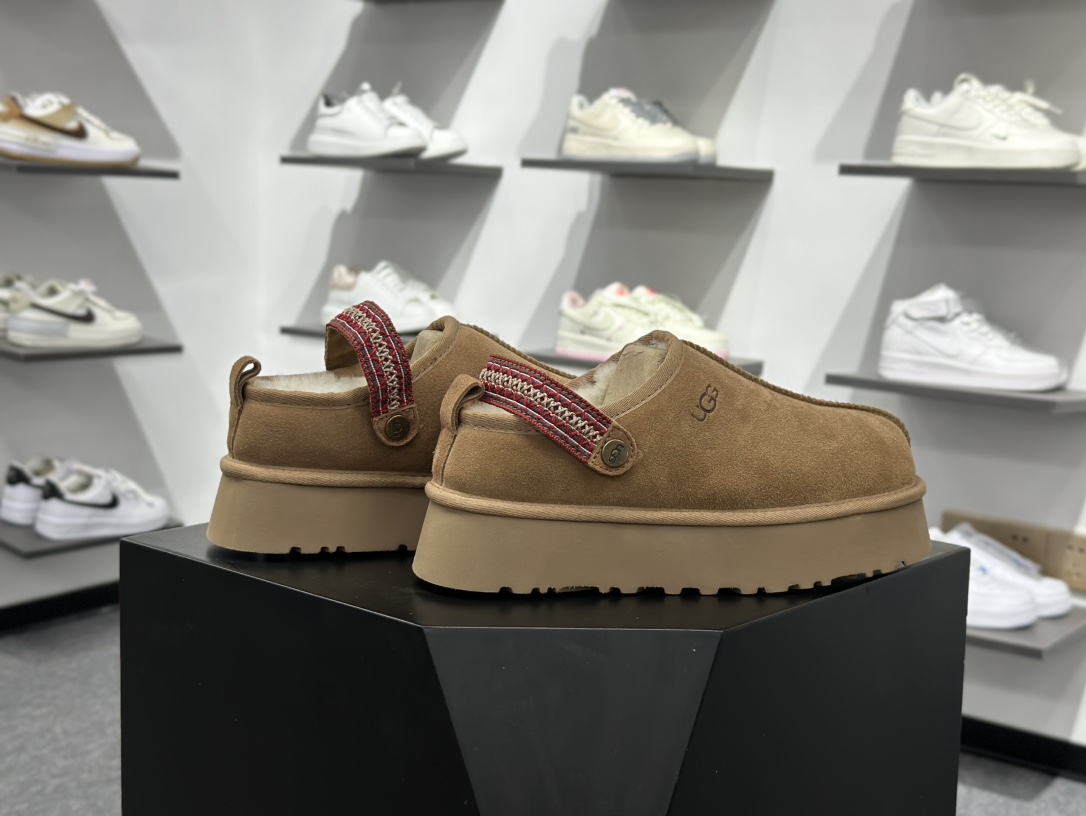 240 UGG 新民族风 半拖厚底4cm 2553 官网款23ss升级厚底民族风内里全羊毛厚底松糕增高