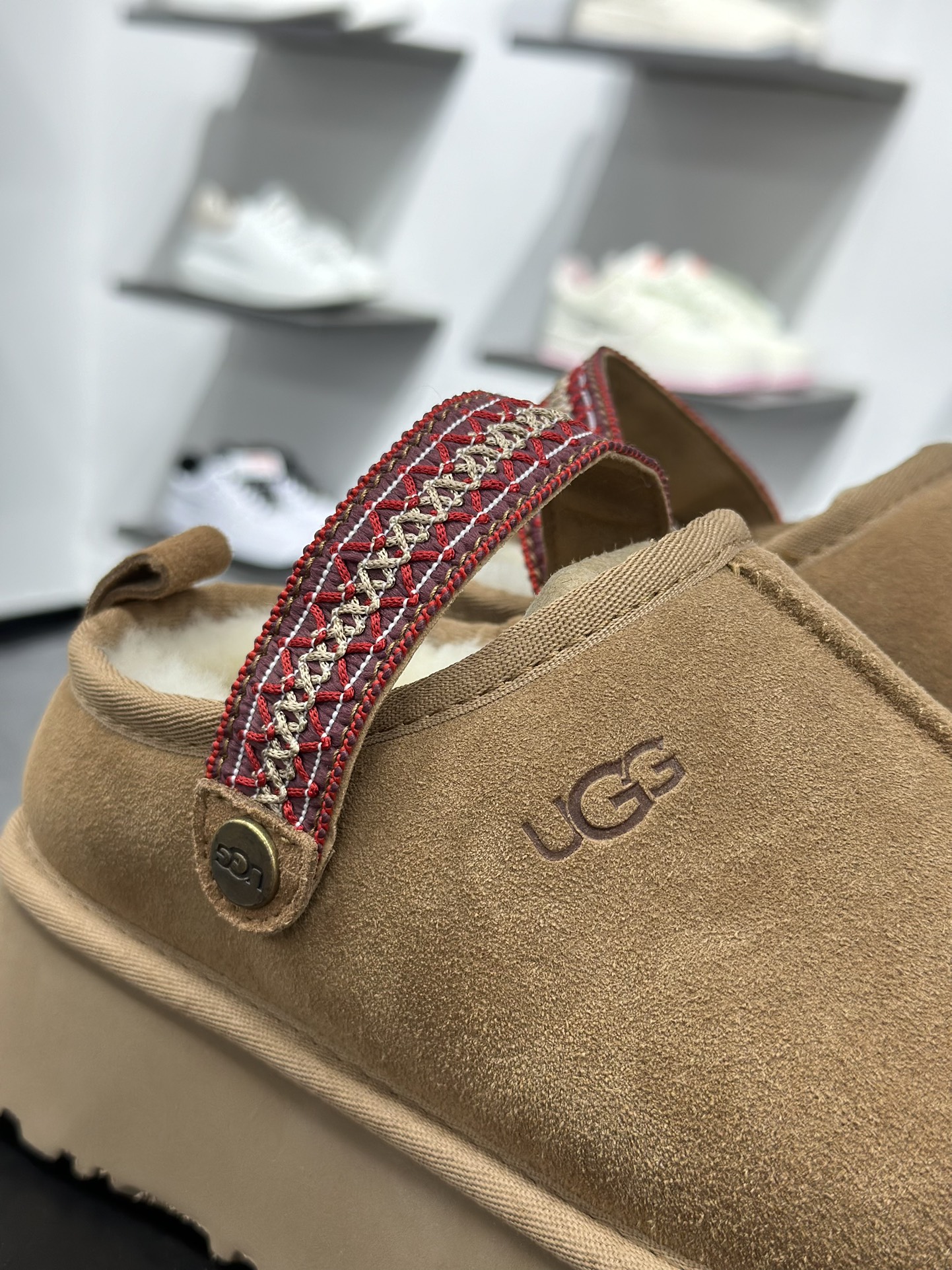 240 UGG 新民族风 半拖厚底4cm 2553 官网款23ss升级厚底民族风内里全羊毛厚底松糕增高