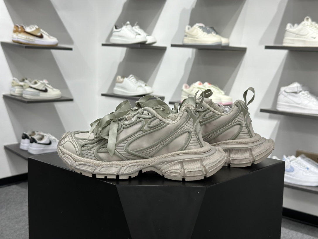 BALENCIAGA 3XL DENIM 系列巴黎世家10代 折边蝴蝶结 低帮复古阔型底姥爹风潮流百搭休闲慢跑鞋 734731 W3XSB 9200