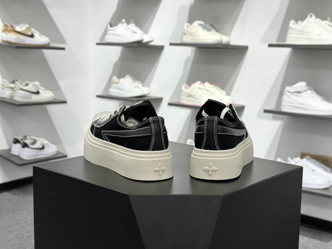 280 SMFK COMPASS METEOR ROVE流星经典款纯色做旧脏脏鞋球鞋 低帮厚底增高帆布鞋