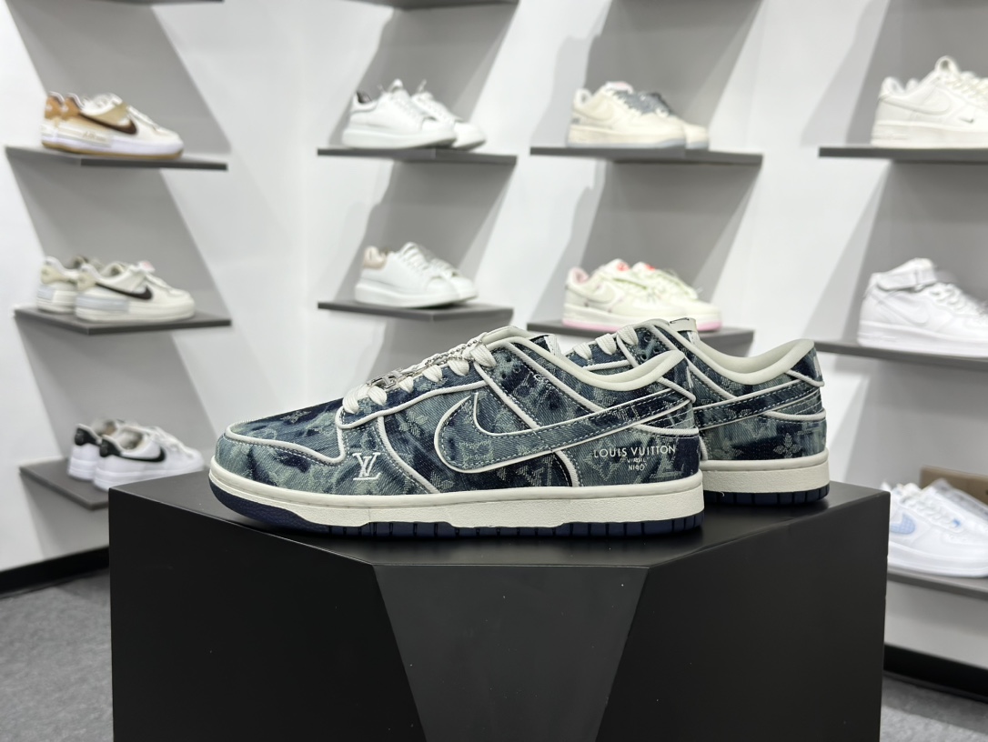 280 Nike SB Dunk Low LV联名 青蓝牛仔 高端定制 低帮休闲板鞋 SC0601-466