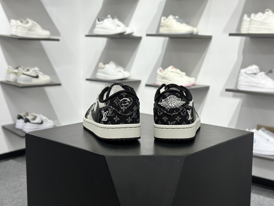 280 Travis Scott x Fragment Design x Air Jordan 1 Low SP AJ1 乔1 LV联名 白黑牛仔 低帮文化休闲板鞋 SC0601-058