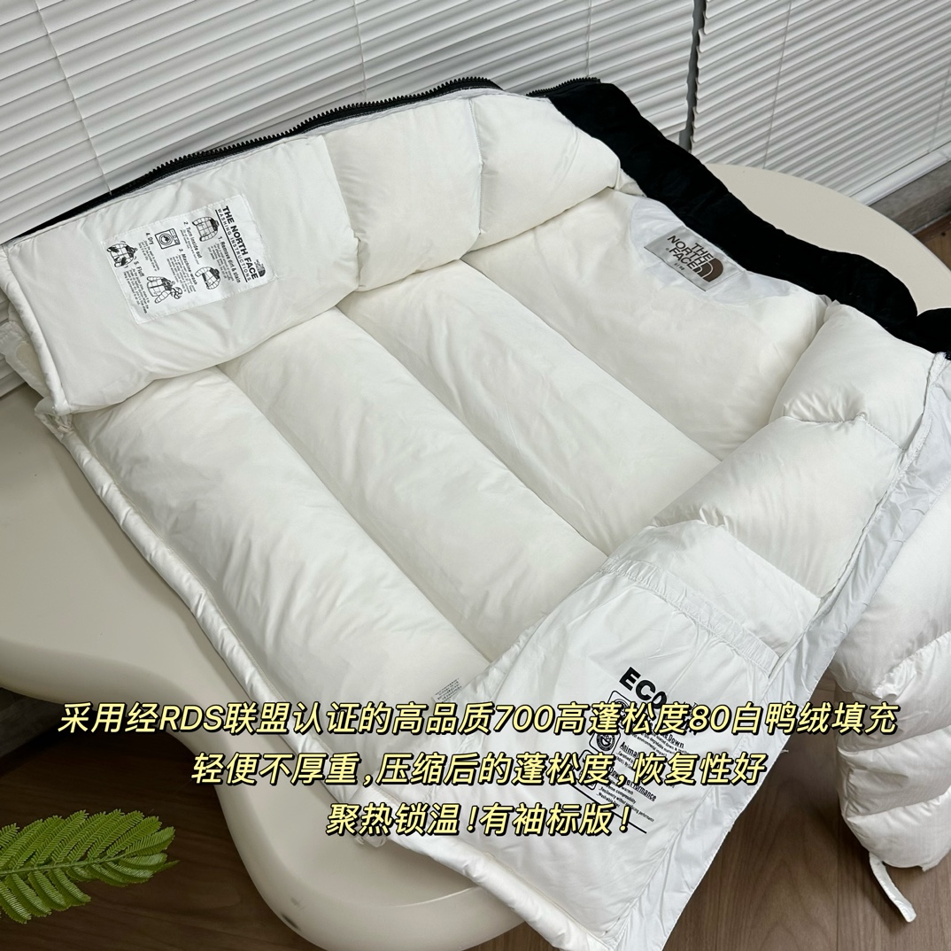 The North Face White Down Padded Jacket RDS Certified High Quality Warm