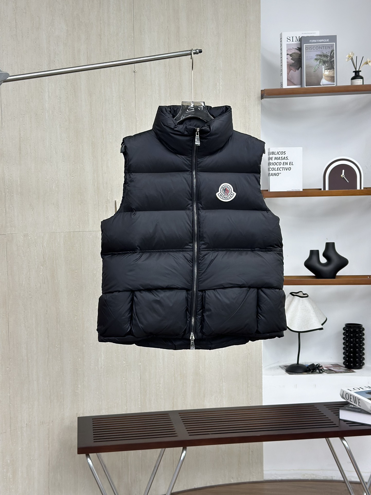 Moncler x Christopher Raxxy 明星同款 男女款3D绗缝拉链羽绒马甲