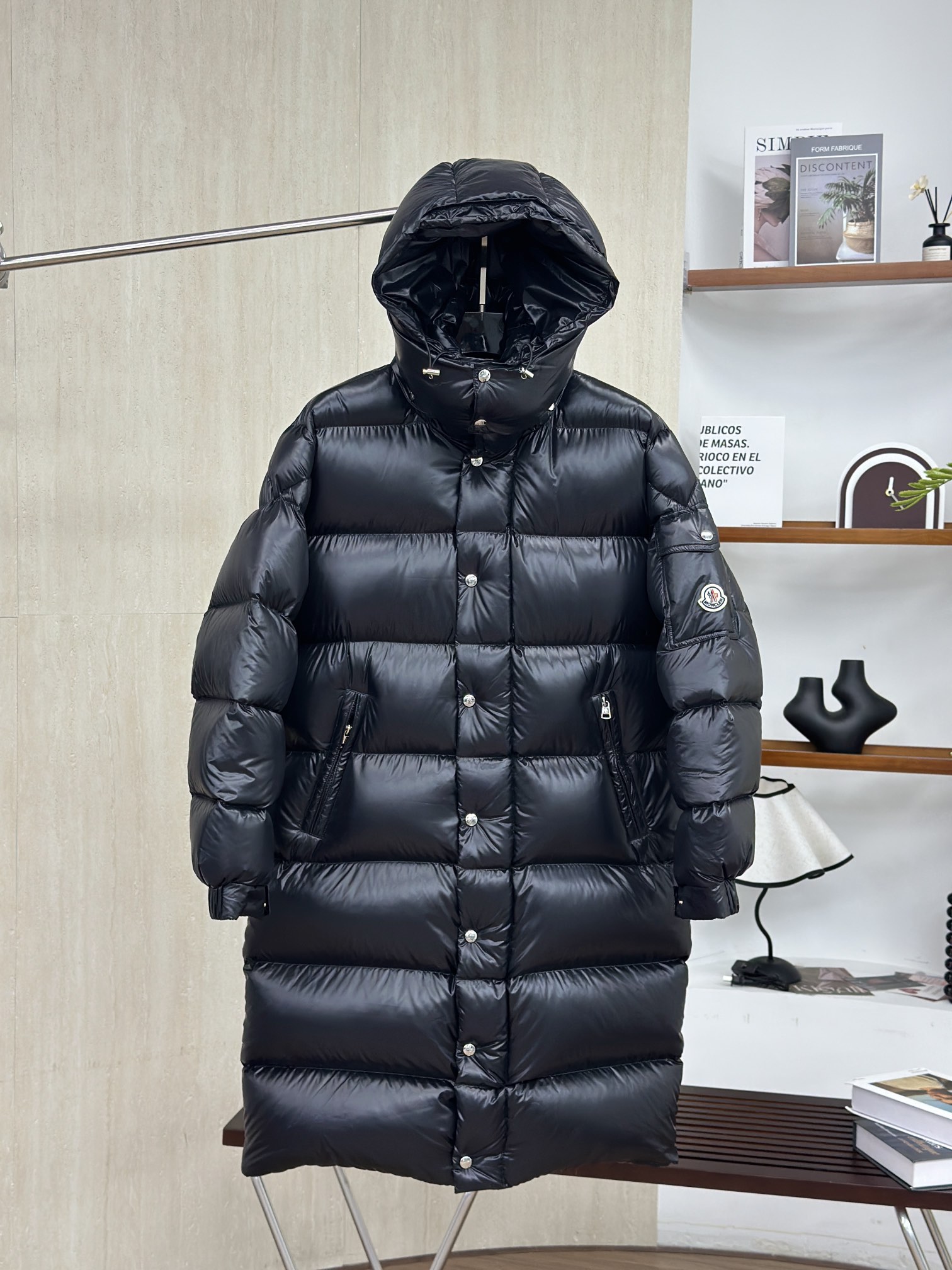 尺码1 2 3 4 5Moncler/蒙口 23Fw 手臂徽标玛雅长款羽绒服-广检真80绒，附带NFC芯