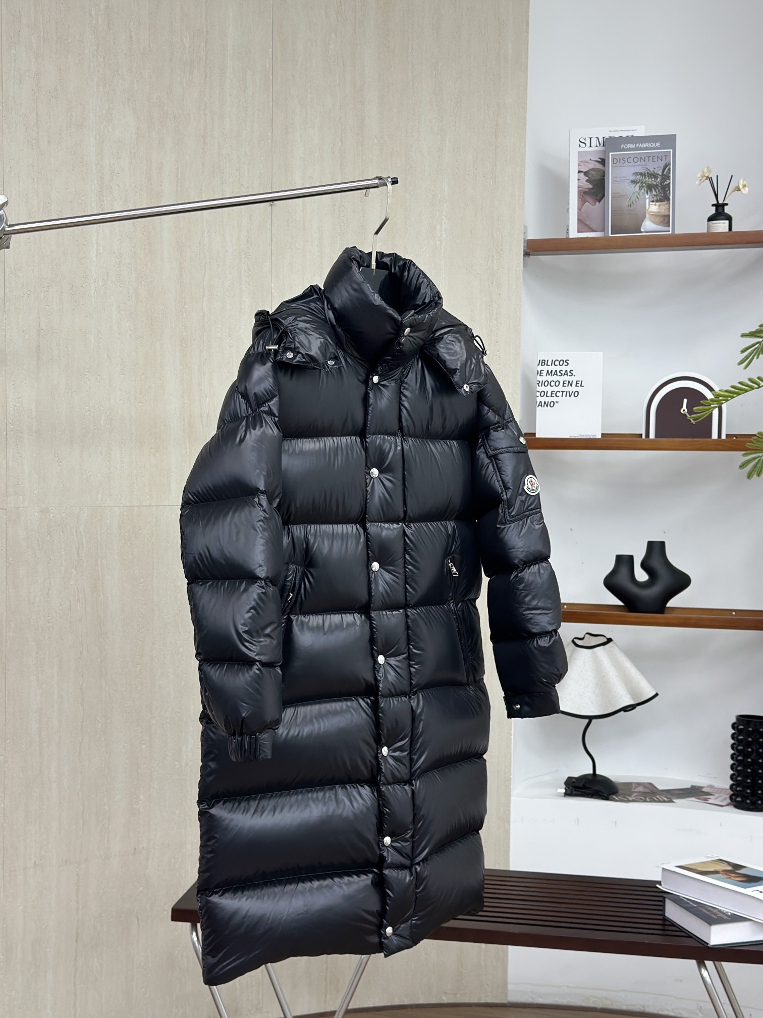 尺码1 2 3 4 5Moncler/蒙口 23Fw 手臂徽标玛雅长款羽绒服-广检真80绒，附带NFC芯