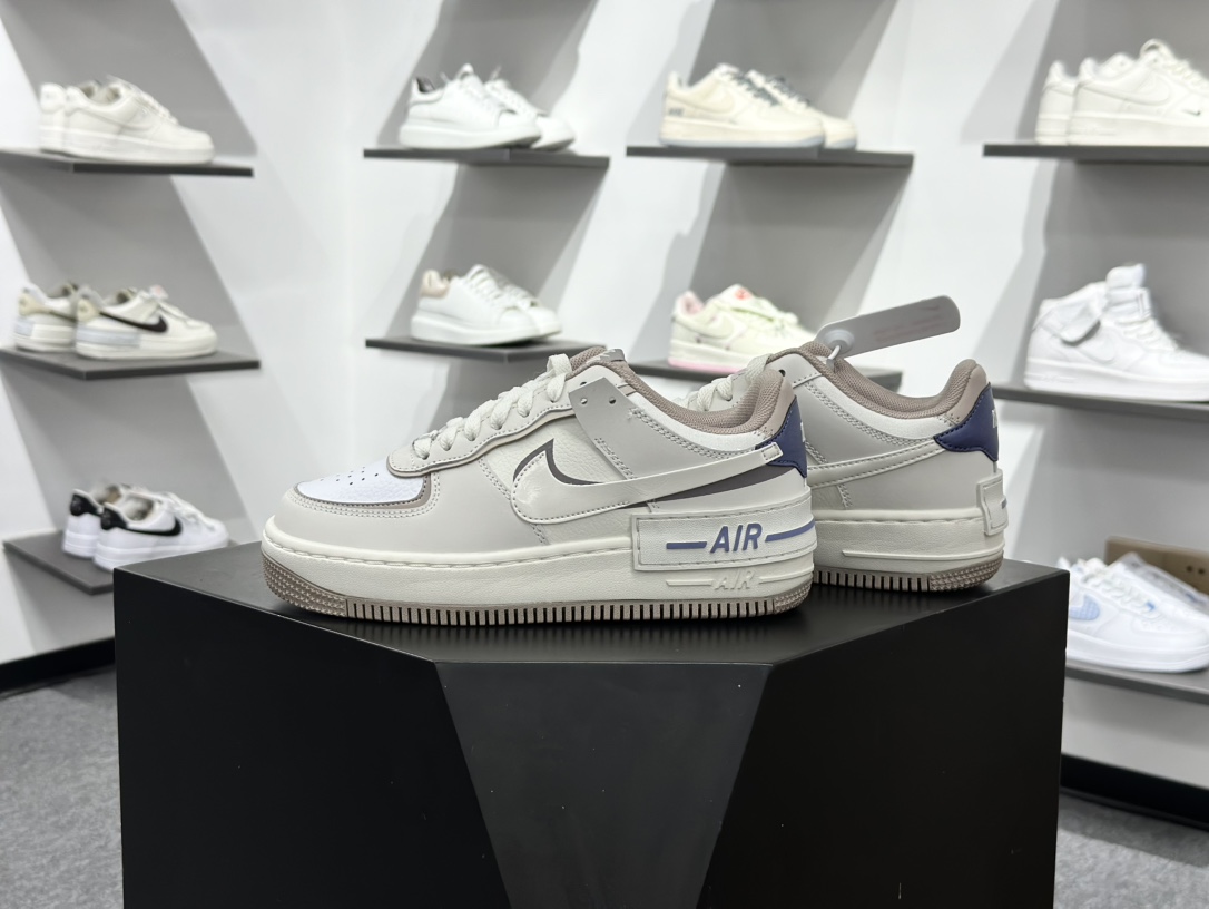 Air Force 1 Shadow 米棕蓝 轻量增高低帮百搭板鞋马卡龙 IO7594-101