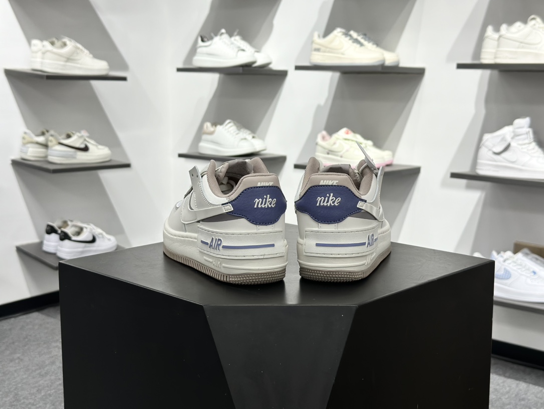 Air Force 1 Shadow 米棕蓝 轻量增高低帮百搭板鞋马卡龙 IO7594-101