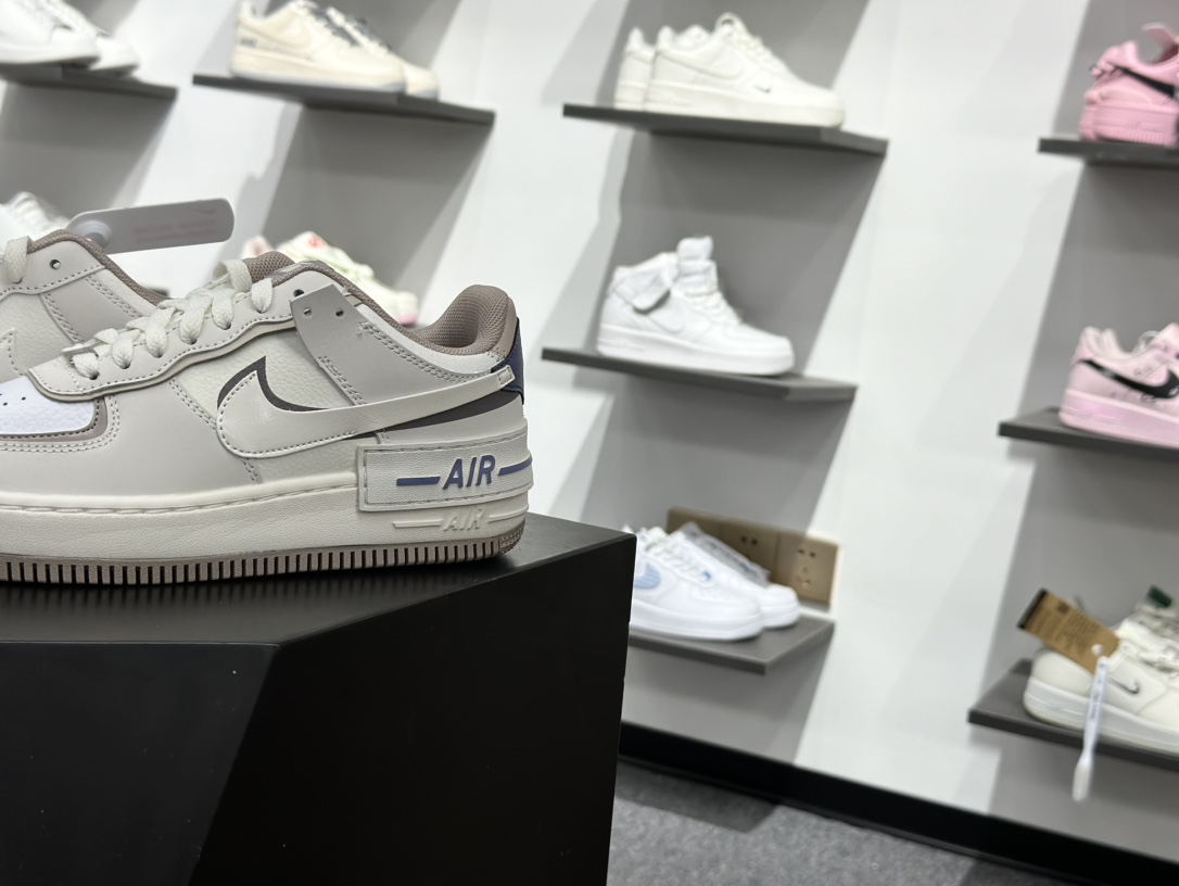 Air Force 1 Shadow 米棕蓝 轻量增高低帮百搭板鞋马卡龙 IO7594-101