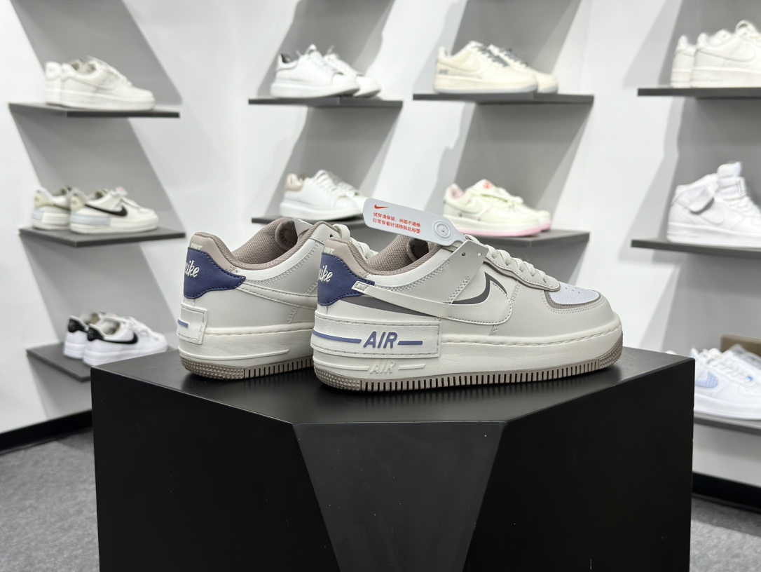 Air Force 1 Shadow 米棕蓝 轻量增高低帮百搭板鞋马卡龙 IO7594-101
