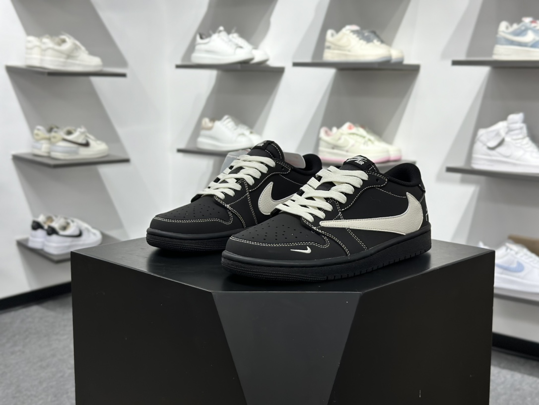 Travis Scott x Nike Air Jordan 1 Low x ACW Air Jordan 1 Low 反转黑白小勾倒钩纯原版本 AC1808-191