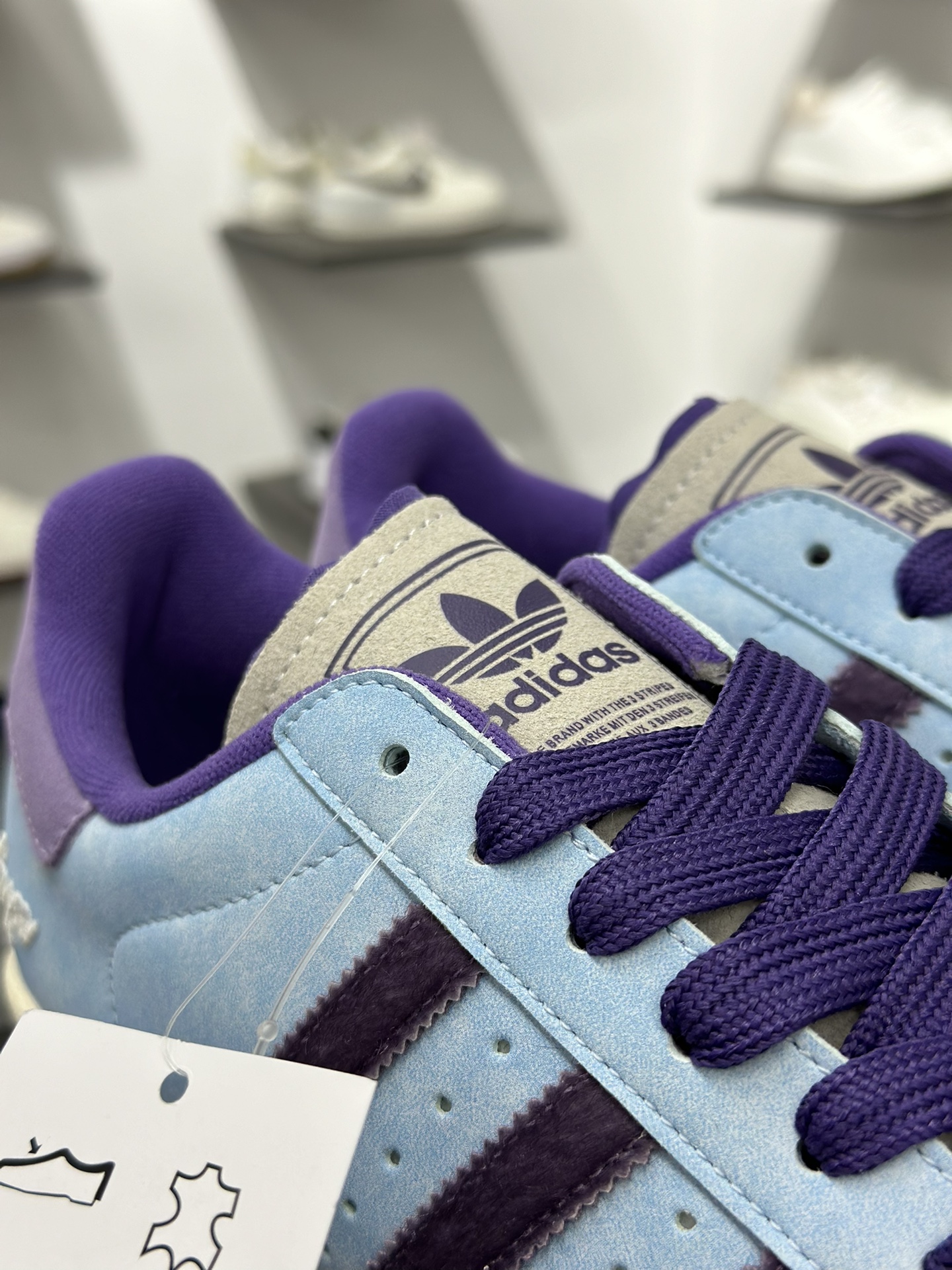 阿迪达斯/三叶草Adidas Originals Super II 经典贝壳头系列低帮百搭休闲运动板鞋“皮革天蓝紫” KI3533
