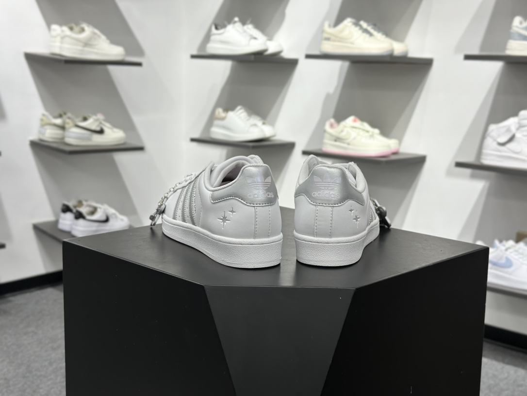 140 阿迪达斯/三叶草Adidas Originals Super II 白银 经典贝壳头 古着系列低帮百搭休闲运动板鞋 JQ8777