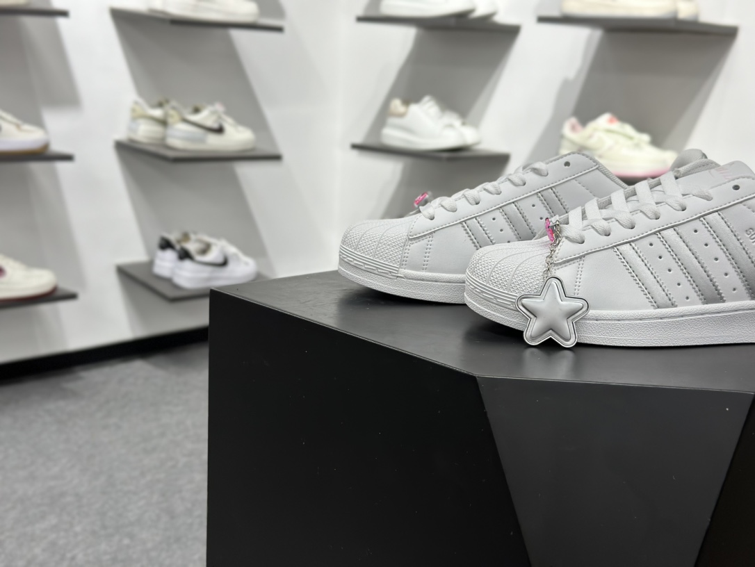 140 阿迪达斯/三叶草Adidas Originals Super II 白银 经典贝壳头 古着系列低帮百搭休闲运动板鞋 JQ8777