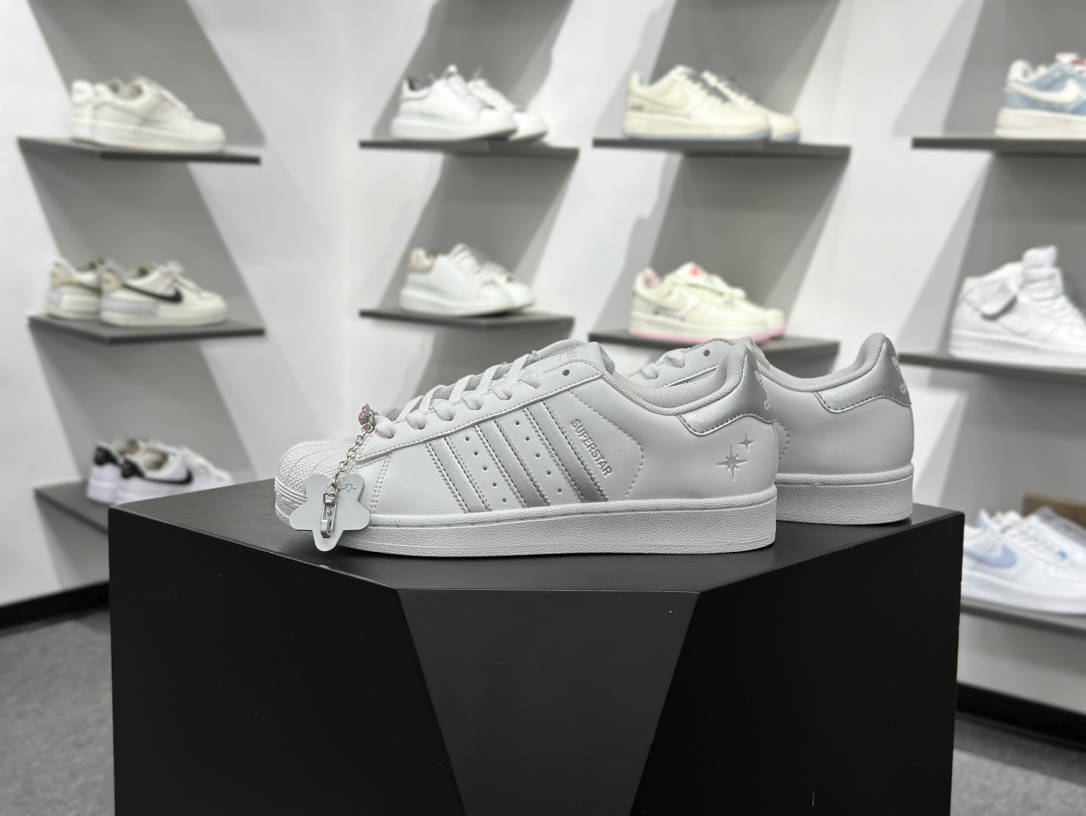 140 阿迪达斯/三叶草Adidas Originals Super II 白银 经典贝壳头 古着系列低帮百搭休闲运动板鞋 JQ8777