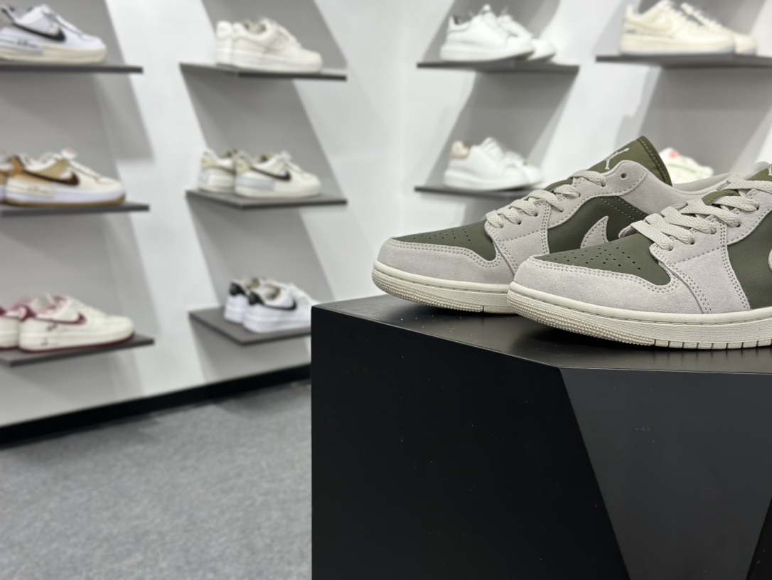 220 Air Jordan AJ1 Low 低帮 麂皮灰绿 HV4089-201