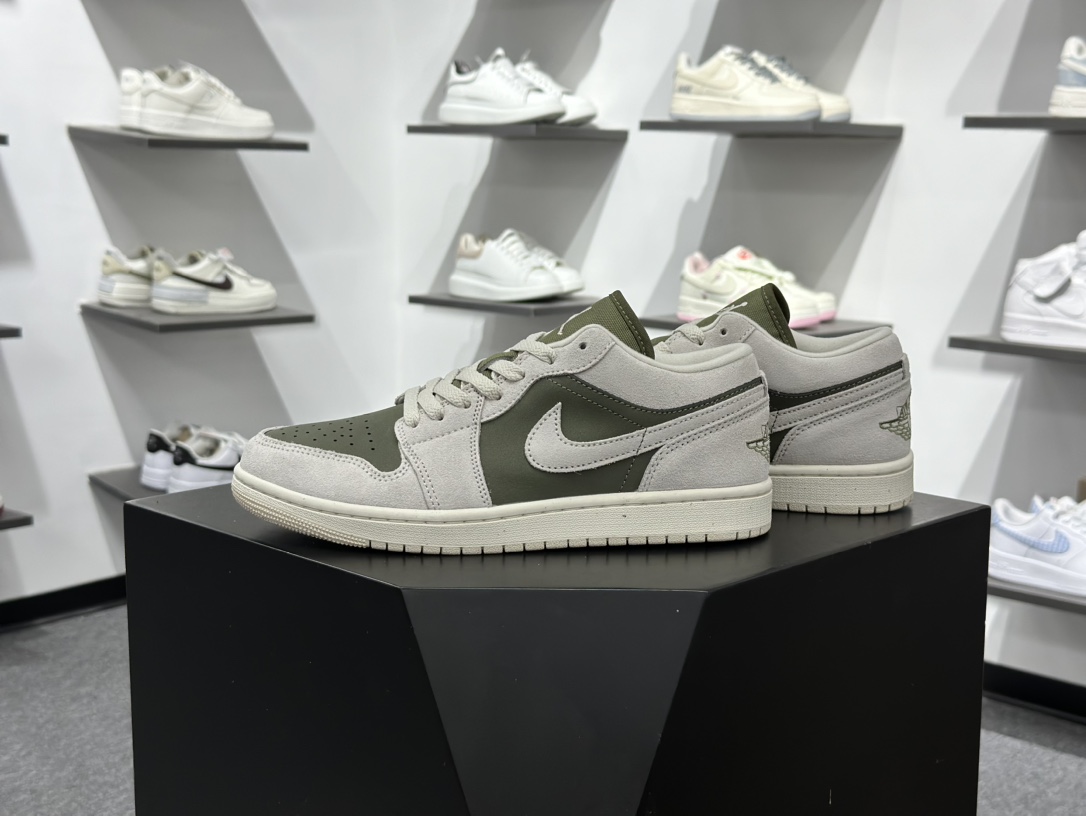 220 Air Jordan AJ1 Low 低帮 麂皮灰绿 HV4089-201