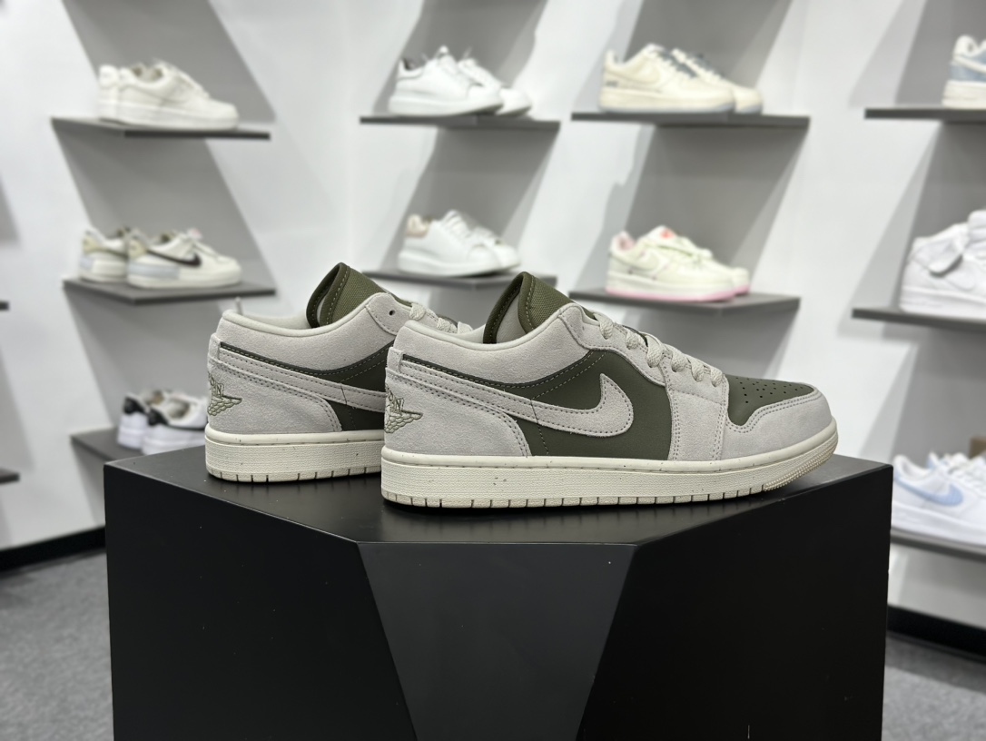 220 Air Jordan AJ1 Low 低帮 麂皮灰绿 HV4089-201