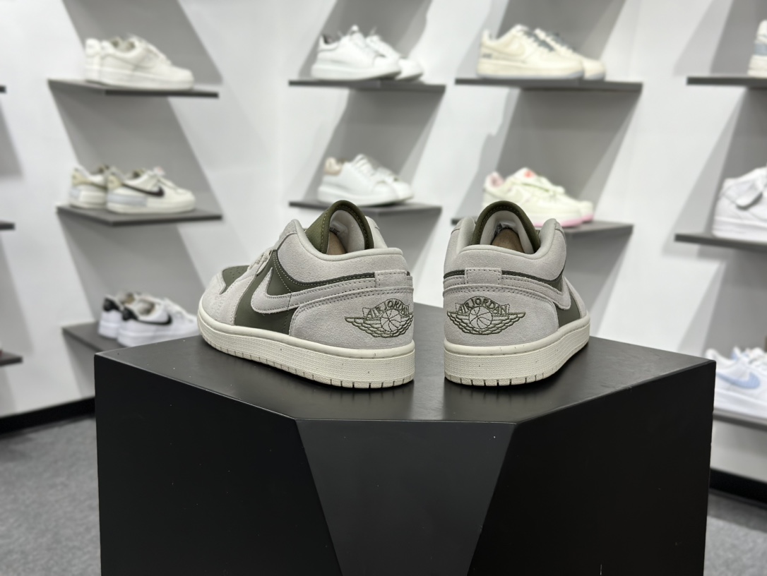 220 Air Jordan AJ1 Low 低帮 麂皮灰绿 HV4089-201