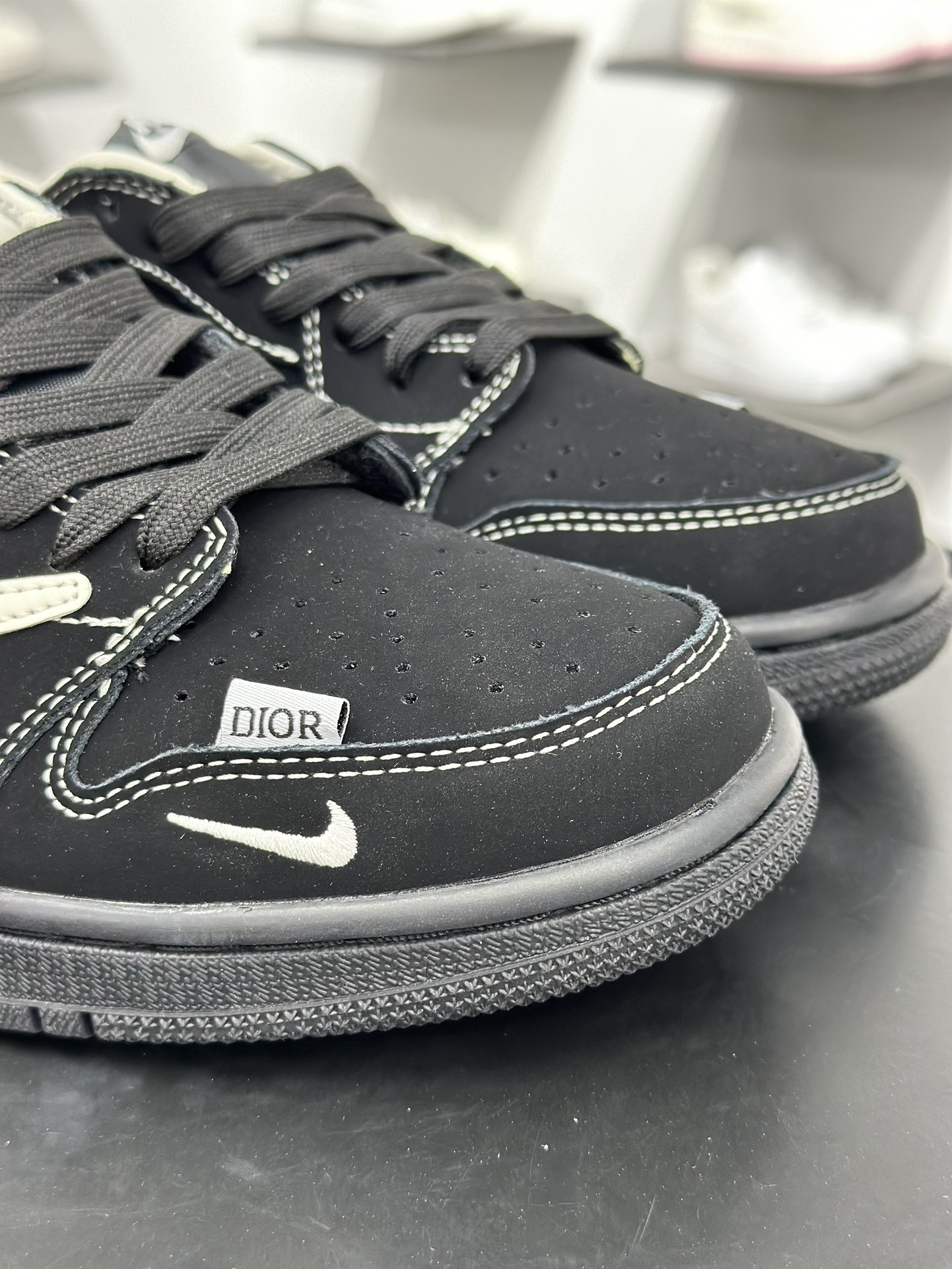 280 TS x Air Jordan x DIOR AJ1 Low 倒钩低帮迪奥联名-黑白 LD2025-036