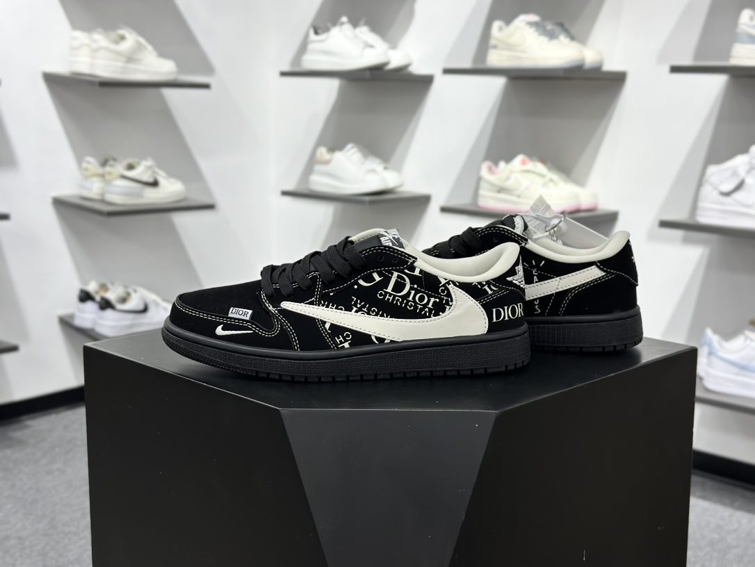 280 TS x Air Jordan x DIOR AJ1 Low 倒钩低帮迪奥联名-黑白 LD2025-036