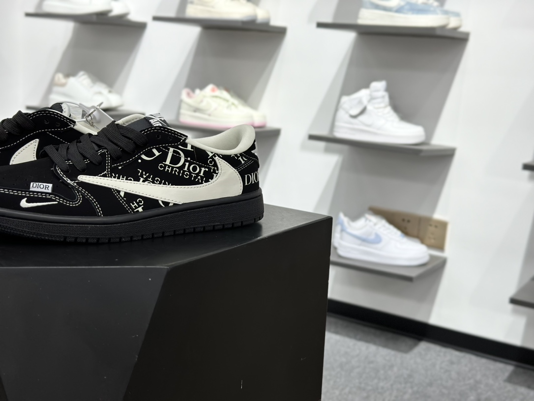 280 TS x Air Jordan x DIOR AJ1 Low 倒钩低帮迪奥联名-黑白 LD2025-036